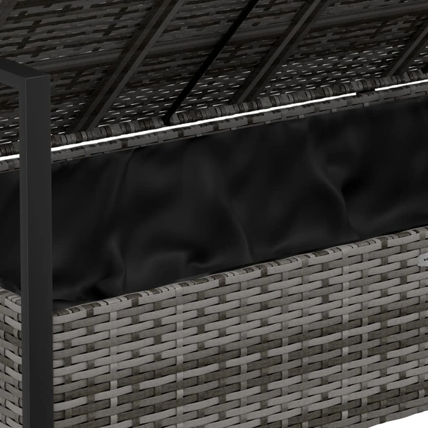 2-местна градинска пейка с възглавници, сива, полиратан - VL364111 - Image 7