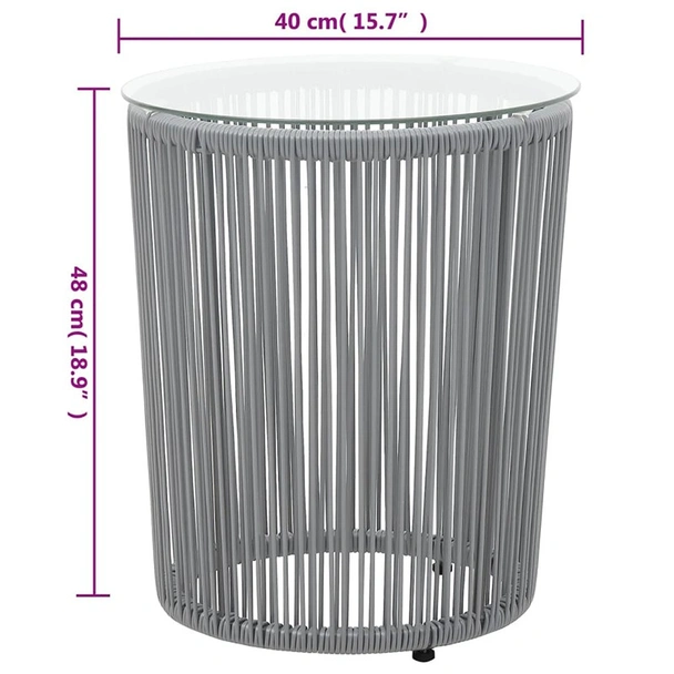 Бистро комплект от 3 части PE ратан сив - Image 11