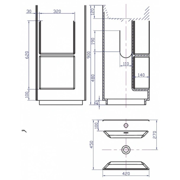 Масивен умивалник - icb 4245 - Image 3
