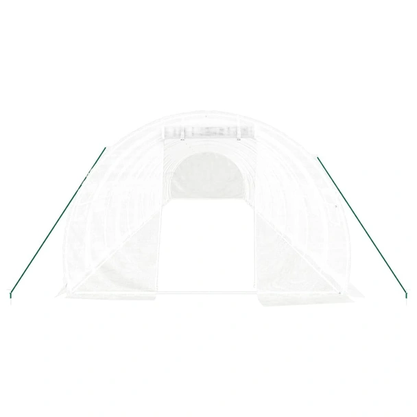 Оранжерия със стоманена рамка бяла 42 м² 14x3x2 м - Image 3