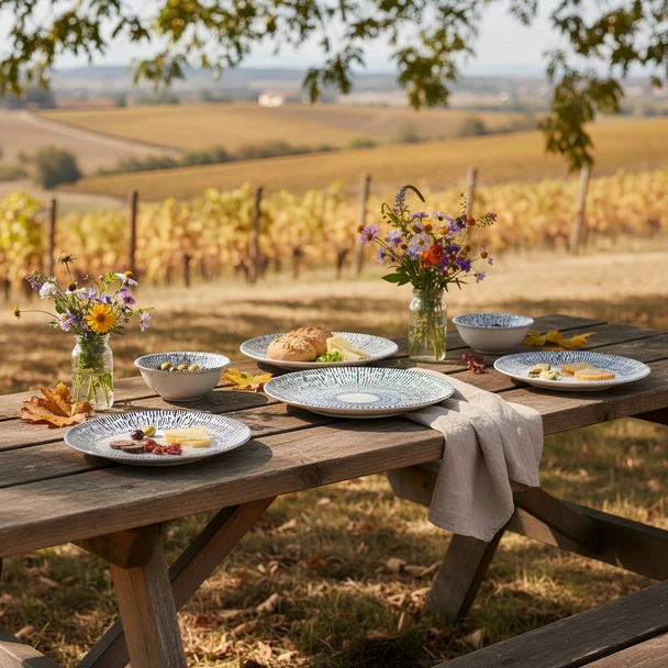 Порцеланов сервиз за хранене 24 части Сини щрихи TOPRAKSAN - Image 4