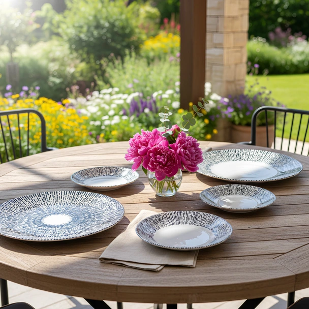 Порцеланов сервиз за хранене 24 части Сини щрихи TOPRAKSAN - Image 3