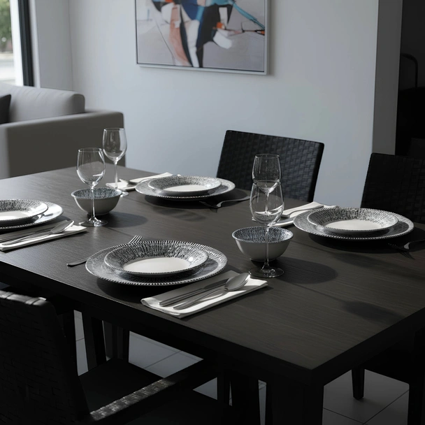 Порцеланов сервиз за хранене 24 части Сини щрихи TOPRAKSAN - Image 7