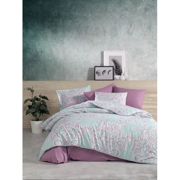 Единичен спален комплект 3 части 100% памук Розови мотиви ZAMBAK - Image 2
