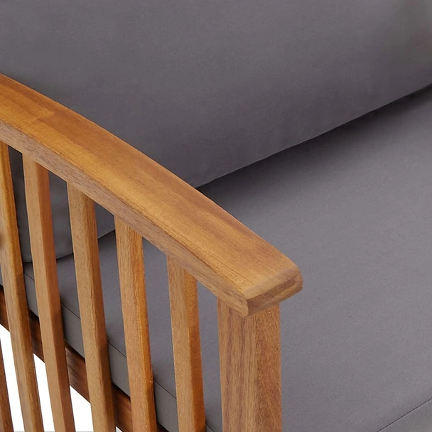 Градинска пейка с възглавници, 119 см, акация масив - VL310261 - Image 5