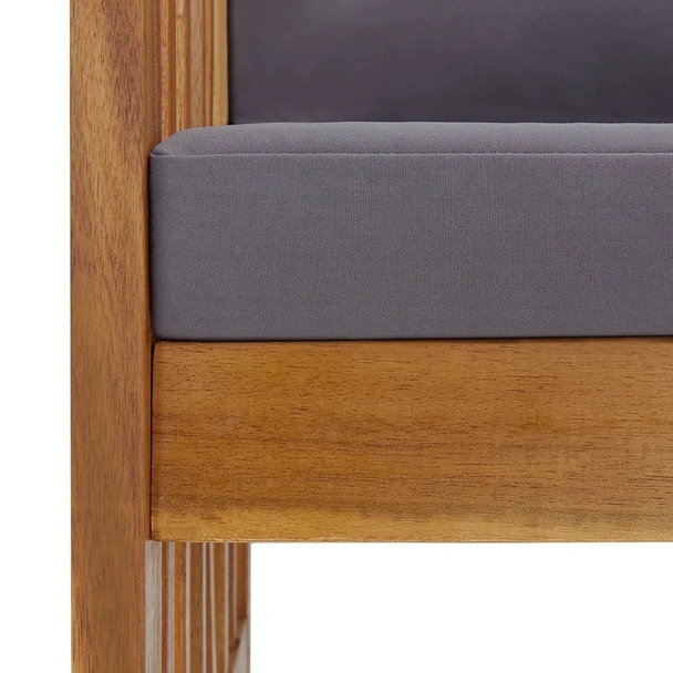 Градинска пейка с възглавници, 119 см, акация масив - VL310261 - Image 6