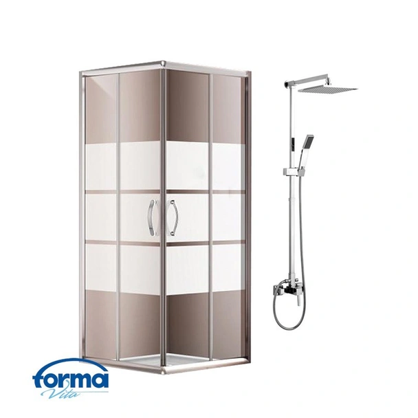 Комплект душ кабина 7005-1D и душ система със смесител VLS006 FORMA VITA
