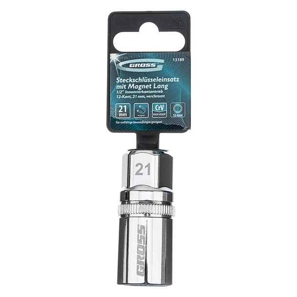 Магнитна вложка за автомобилни свещи 1/2" 21 мм 12-стенна GROSS - Image 5