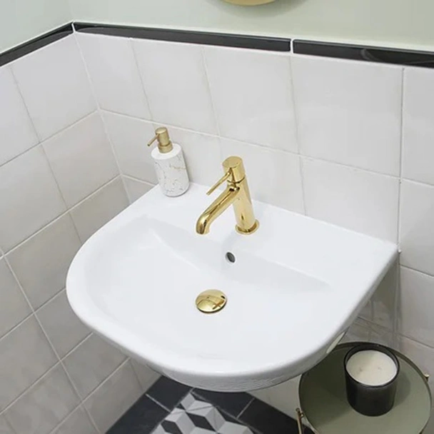 Нисък смесител за баня Pola злато LAVEO - Image 2