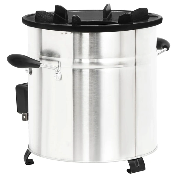 Печка на дърва с USB вентилатор сребриста 35,5x26x28 см инокс - Image 6