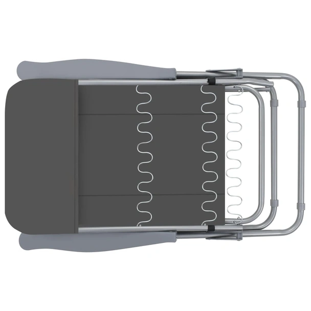 Сгъваеми градински столове с възглавници, 2 бр., сиви - Image 7