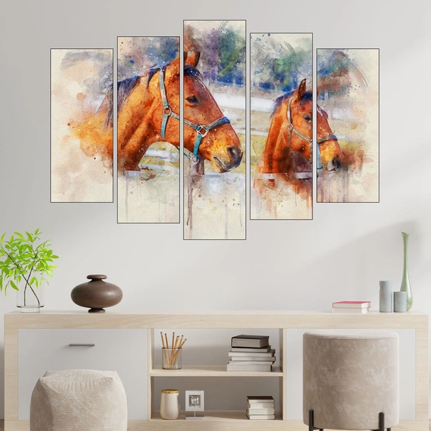 Акварел - Коне - картина пано за стена - Image 3