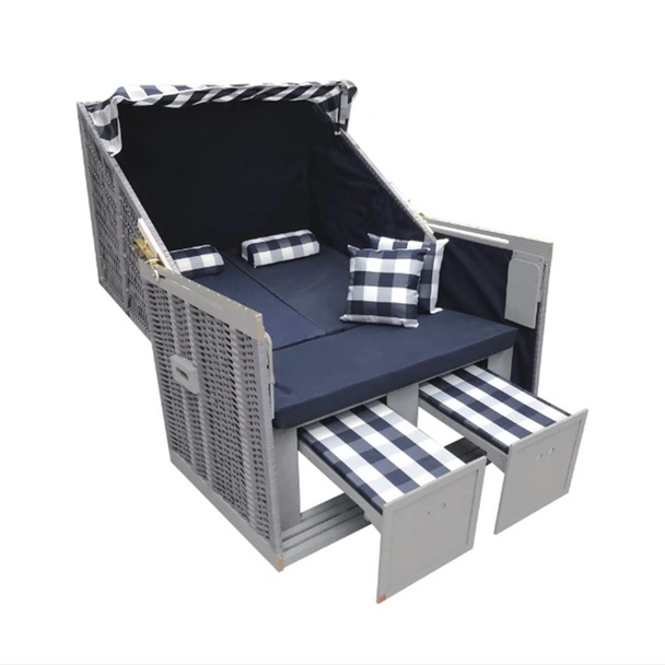 Двоен плажен шезлонг 118x78x159 см Strandkorb HOME DECOR - Image 3