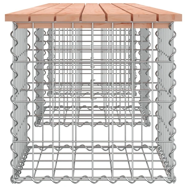 Градинска пейка дизайн габион 203x44x42 см дугласко дърво масив - VL834342 - Image 4