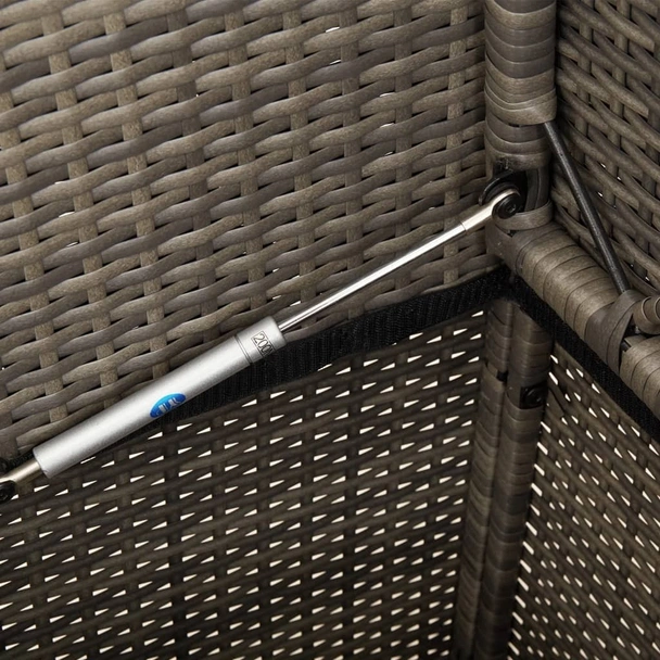 Градинска пейка с възглавници, сив, полиратан - VL365763 - Image 8