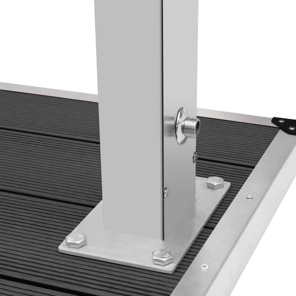 Градински душ с черно корито - стомана 210 см - Image 9