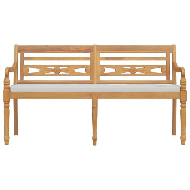 Пейка Батавия с възглавница, 150 см, тик масив - VL319148 - Image 3