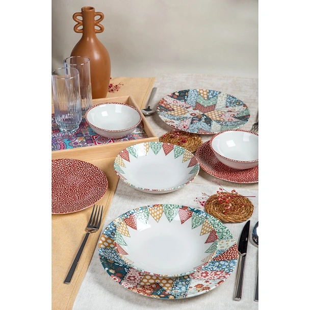 Порцеланов сервиз за хранене 24 части Сърца и цветя FARIKA - Image 3