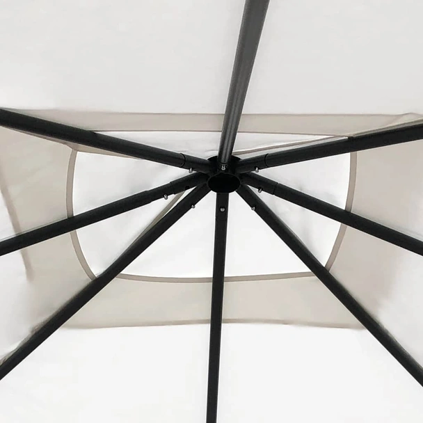 Шатра с покривала на стълбовете, 3x3x2,6 м, кремав, 160 г/м² - Image 3