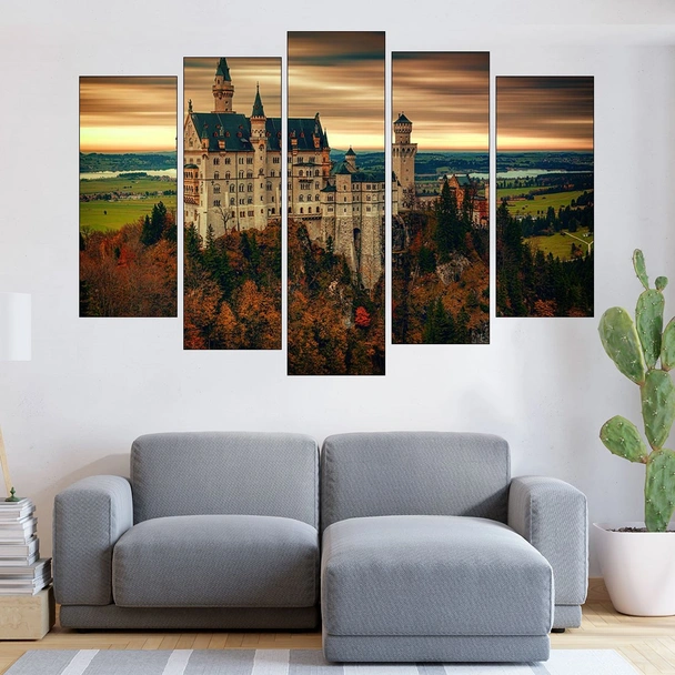 Баварски замък "Неушванщайн" - картина пано за стена - Image 3