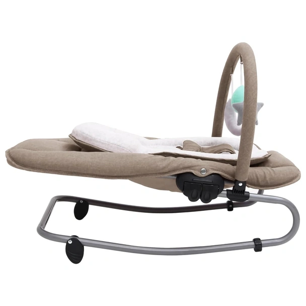 Бебешки шезлонг, таупе/бяло, стомана - Image 3