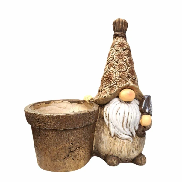 Градинска фигура Гном с кашпа 31x18x35 см