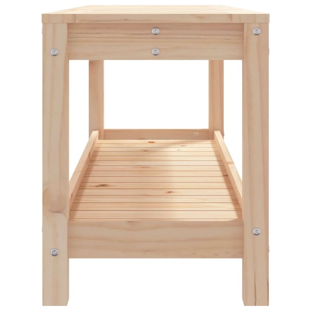 Градинска пейка, 108x35x45 см, борово дърво масив - VL832382 - Image 6