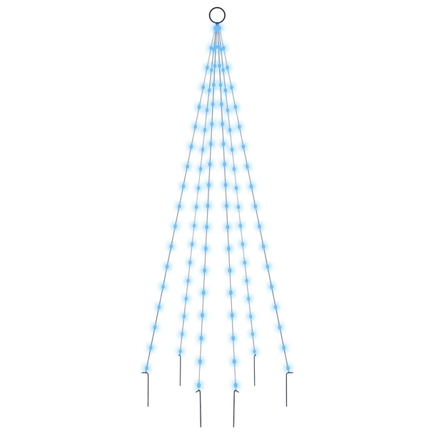 Коледна елха на флагщок, синьо, 108 LED, 180 см - Image 2