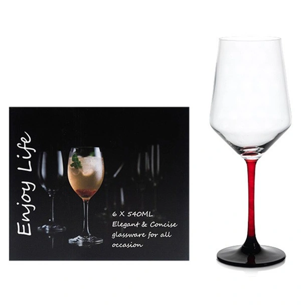 Комплект от 6 чаши за вино 540 мл Цветно столче Бордо - Image 2
