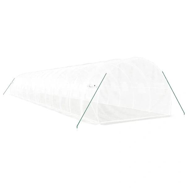 Оранжерия със стоманена рамка бяла 48 м² 16x3x2 м - Image 5