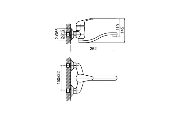 Стенен смесител за кухня Rodas FAYANS - Image 2