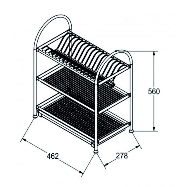 Сушилник за съдове на три нива ICKA 480F INTER CERAMIC - Image 2
