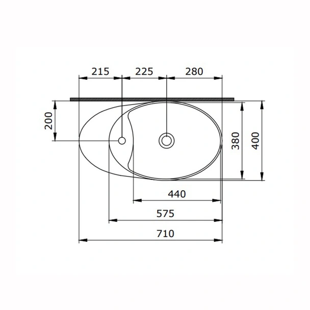 Мивка с отвор за смесител 56x39 см Vessel BOCCHI - Image 2