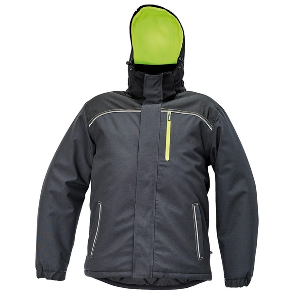 Работно зимно яке с подвижна качулка KNOXFIELD WINTER антрацит-жълто размер 2XL