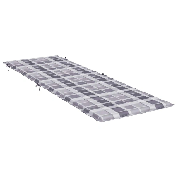 Шалте за шезлонг - сиво каре - 186x58x4 см - Оксфорд плат - VL314172 - Image 4