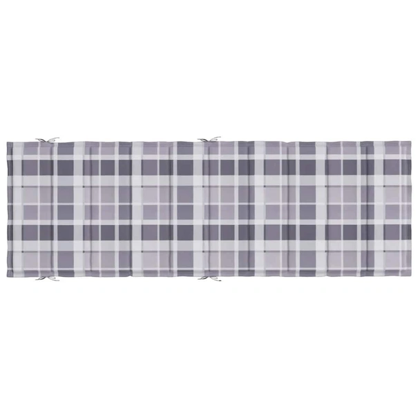 Шалте за шезлонг - сиво каре - 186x58x4 см - Оксфорд плат - VL314172 - Image 5