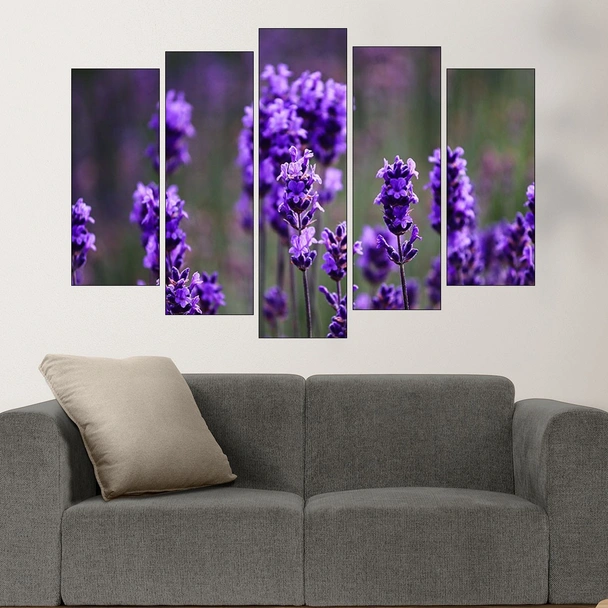 Виолетова лавандула в полето  - картина пано за стена - Image 3