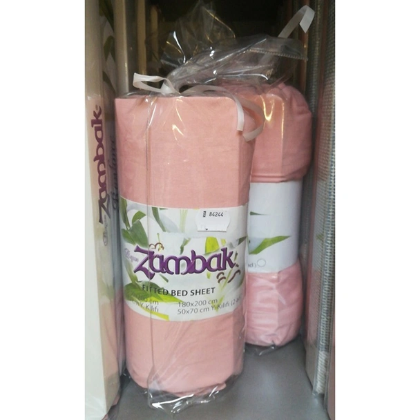 Чаршаф с ластик 100x200 см + калъфка Cylinder Powder ZAMBAK - Image 2