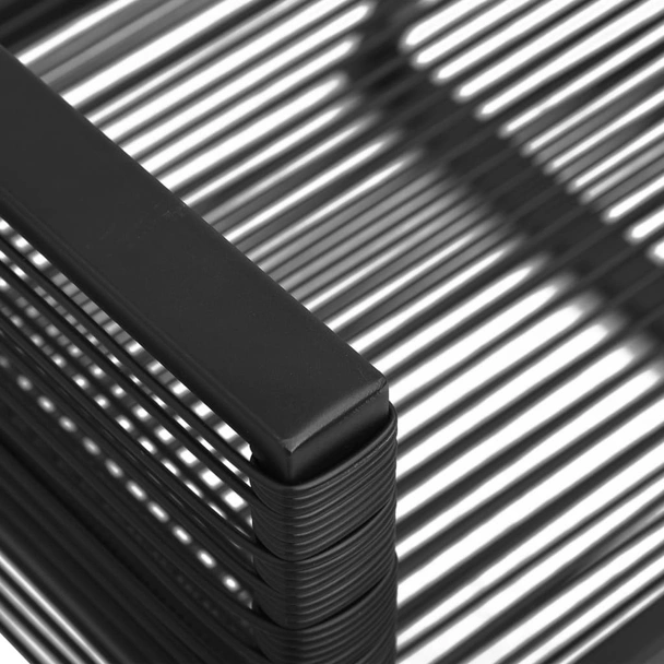 Градински столове, 2 бр., черни, PVC ратан - Image 7