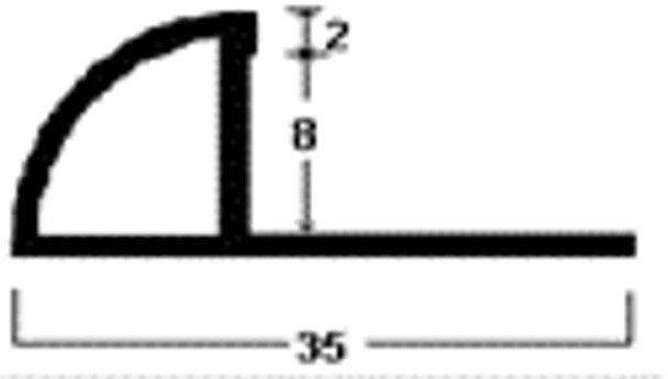 Лайсна алуминиева затворен ъгъл 8мм бяла 2.5м - Image 2