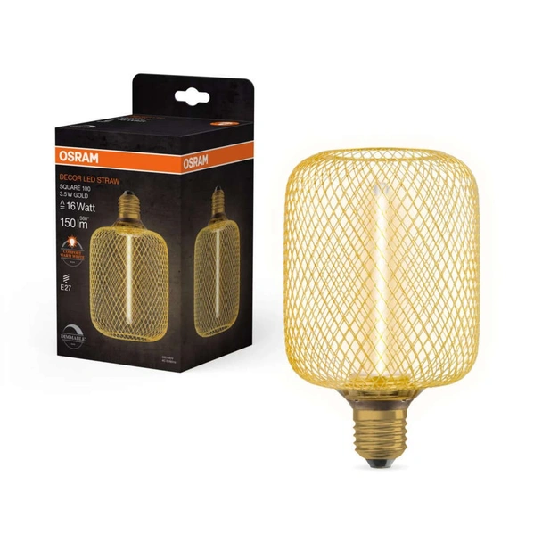 LED лампа Е27 3.5 W Straw Filament Square Gold 100 OSRAM