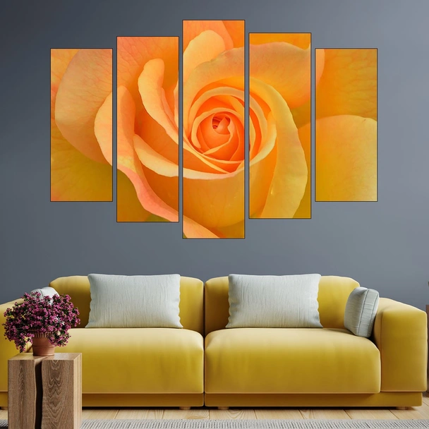 Цъфнала жълта роза в близък план - картина пано за стена - Image 3