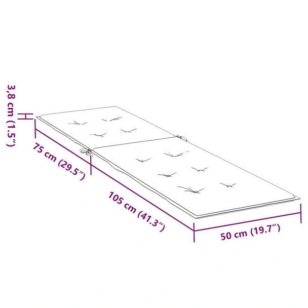 Възглавница за стол шезлонг меланж тъмносива (75+105) x 50 x 4 см - VL4002488 - Image 9