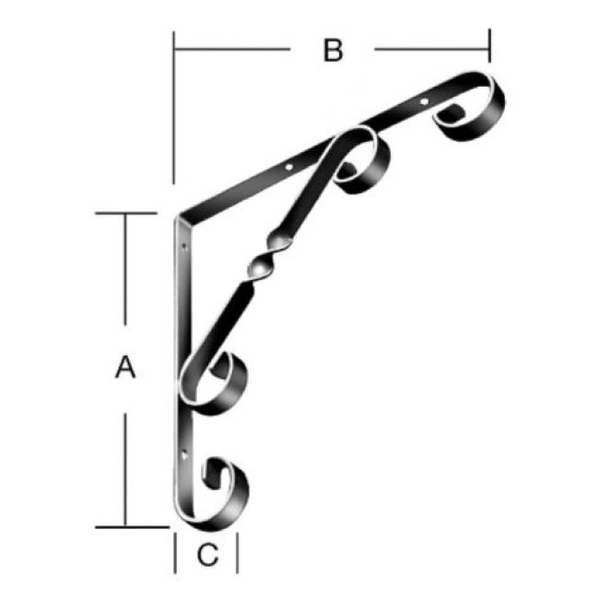 Декоративна конзола 205x205x14 мм черна VORMANN - Image 3