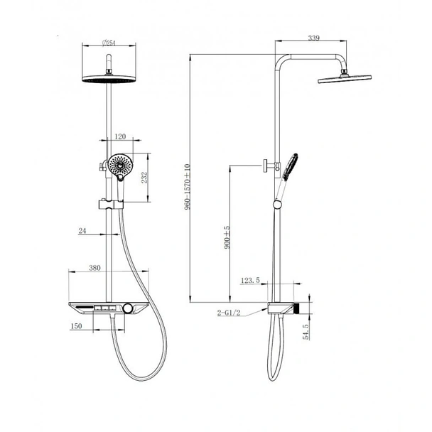 Душ система със стъклена поставка Роял ICT 6234C INTER CERAMIC - Image 12