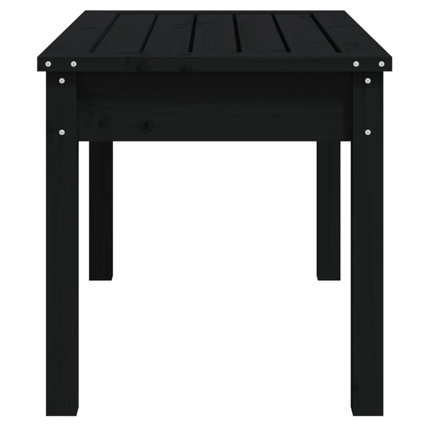 Градинска пейка, черна, 80x44x45 см, борово дърво масив - VL824001 - Image 5