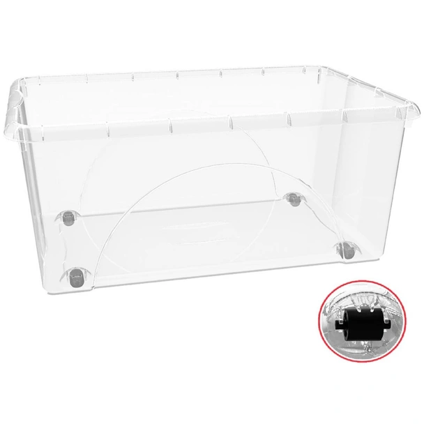 Кутия за съхранение 45 л Dune прозрачна + капак RECA PLAST - Image 2