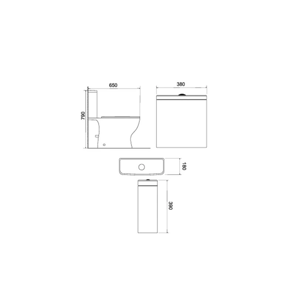 Моноблок с биде задно оттичане M-106 бял Porto FORMA VITA - Image 2