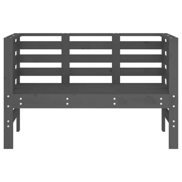 Градинска пейка, сива, 111,5x53x71 см, борово дърво масив - VL825137 - Image 4