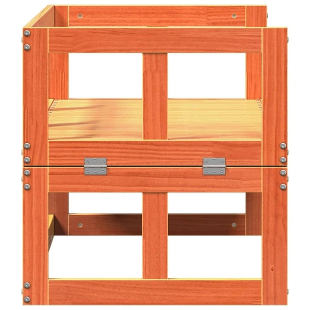 Градински диван пейка, разтегателен, восъчнокафяв, бор масив - VL844659 - Image 6